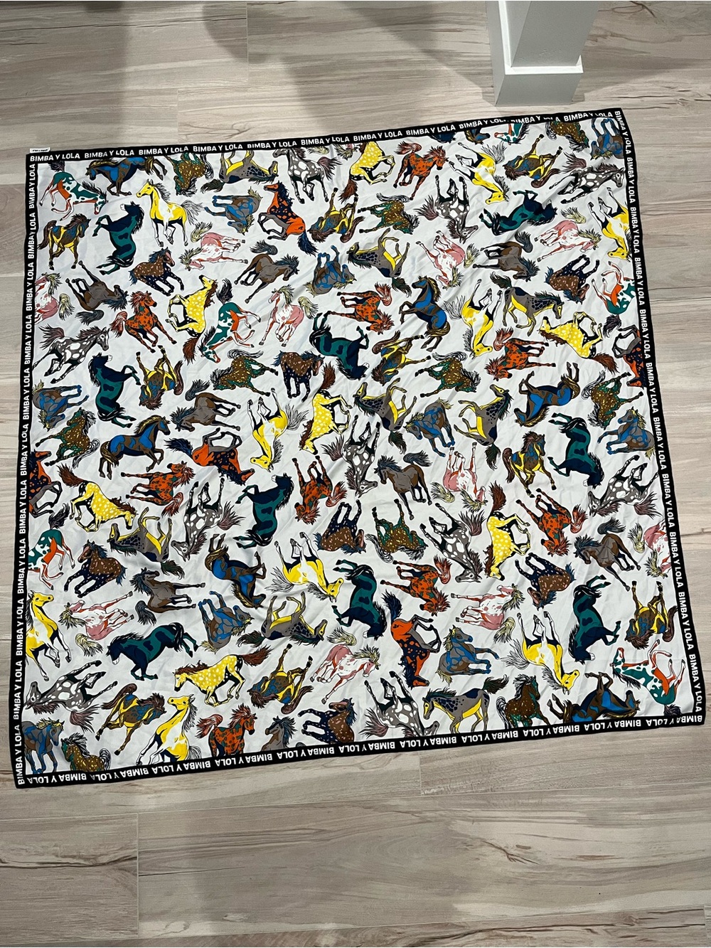 Bimba Y Lola Horse Print Square Scarf in Multicolor